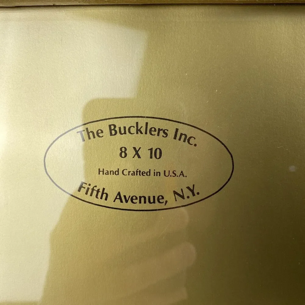 Vintage Bucklers Enamel Picture Frame Swivel Back #80 Floral Corners Made in USA